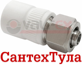 СантехТула - Фотография товара: VALFEX муфта комбинировання для соединения PPR - PEX труб Дн 20х16 на сайте SantehTula.ru
